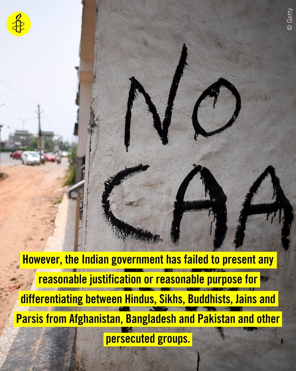 AIIndia's tweet image. The Indian authorities must immediately repeal the Citizenship Amendment Act due to its exclusionary and discriminatory provisions which run afoul of India’s international human rights obligations. #caa_nrc_protests