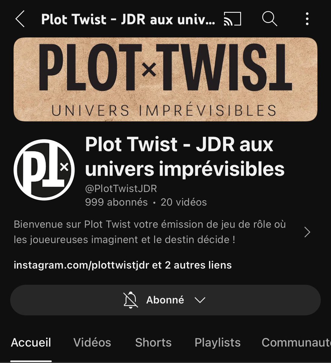 Et bonjour ! On se réveille en voyant passer une presque chouette nouvelle : on est bientôt 1000 sur YouTube !!!

Merci pour l’engouement et l’accueil que vous nous avez fait sur le projet ! La première saison sera bientôt intégralement disponible en replay 😎