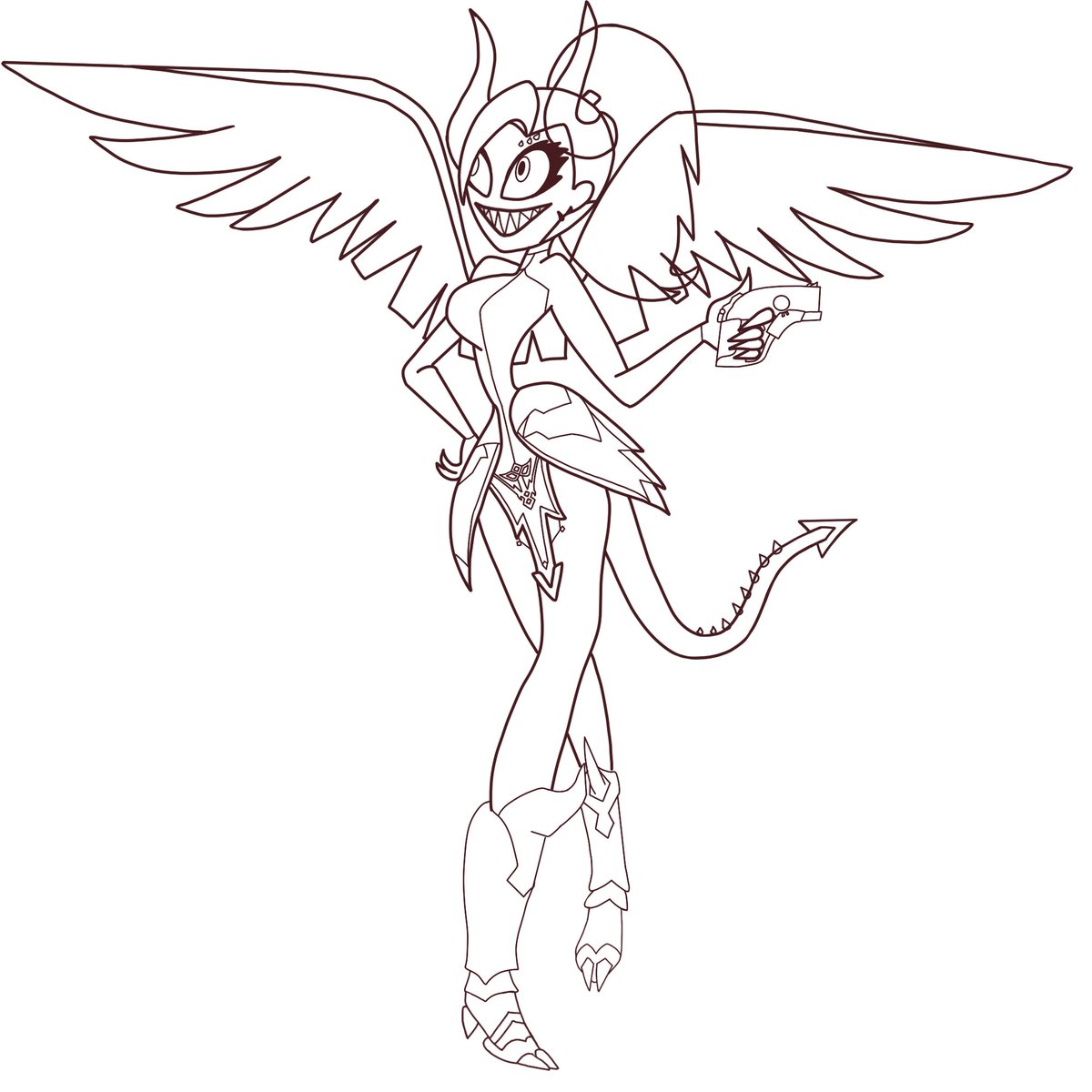 Kikspea's tweet image. I'm kinda cooking with this one ngl (wip)
overwatch x hazbin hotel collab when?