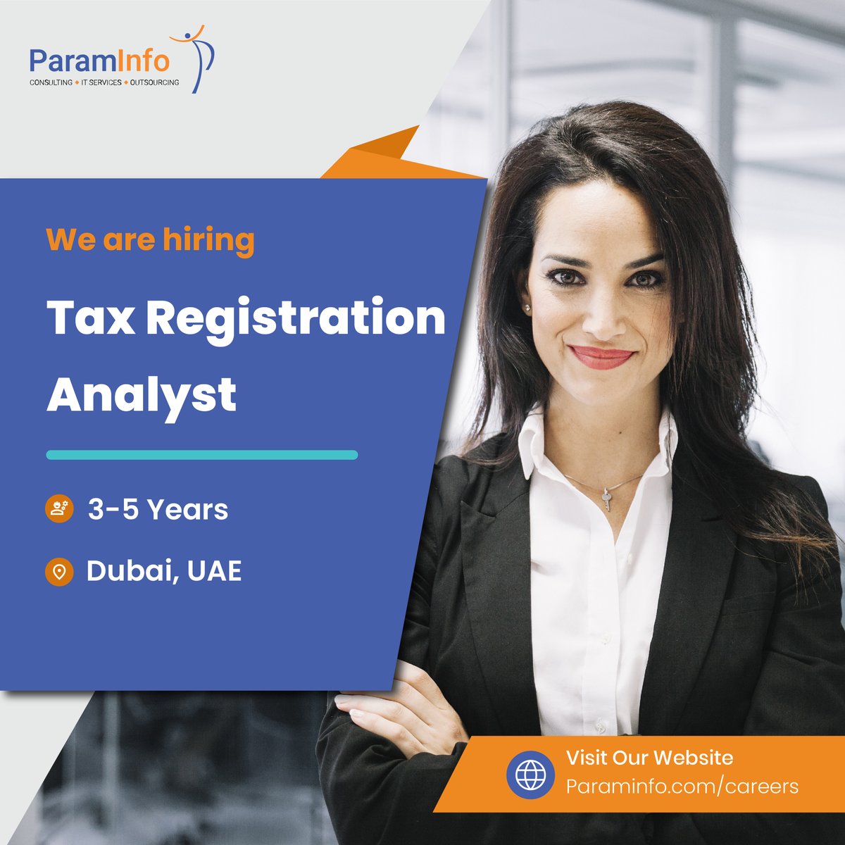 𝐉𝐨𝐛 𝐓𝐢𝐭𝐥𝐞: Tax Registration Analyst 📢
𝐀𝐩𝐩𝐥𝐲 𝐍𝐨𝐰: bit.ly/3WtatYM 👈
𝐄𝐱𝐩𝐞𝐫𝐢𝐞𝐧𝐜𝐞:3-5 Years
𝐋𝐨𝐜𝐚𝐭𝐢𝐨𝐧: Dubai, UAE

#ApplyNow #uaejobs #dubai #TaxRegistrationAnalyst #taxregistration #taxlaw #TaxPolicy #financialplanning #bilingual #paraminfo