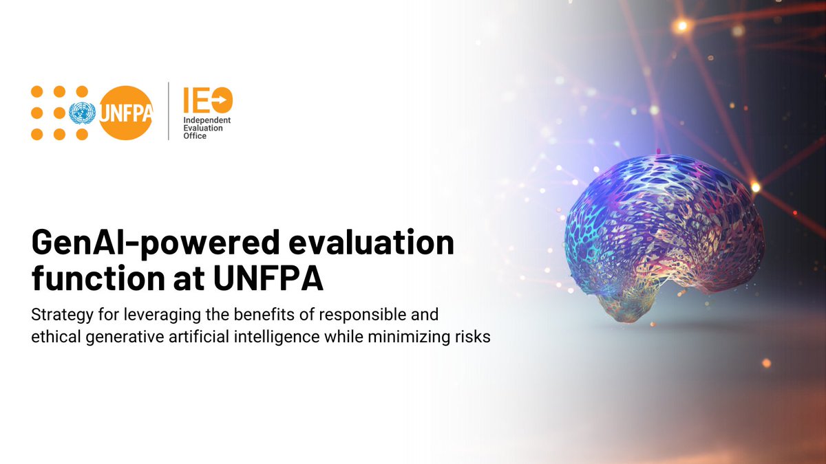 Ethical & responsible use of #GenAI can enhance effectiveness, efficiency & timeliness of #evaluation Learn how we maximize the benefits of #GenAIforEval and minimize risks See the new UNFPA strategy on GenAI-powered evaluation 👉 unfpa.org/admin-resource… #AIforGood #Eval4Action