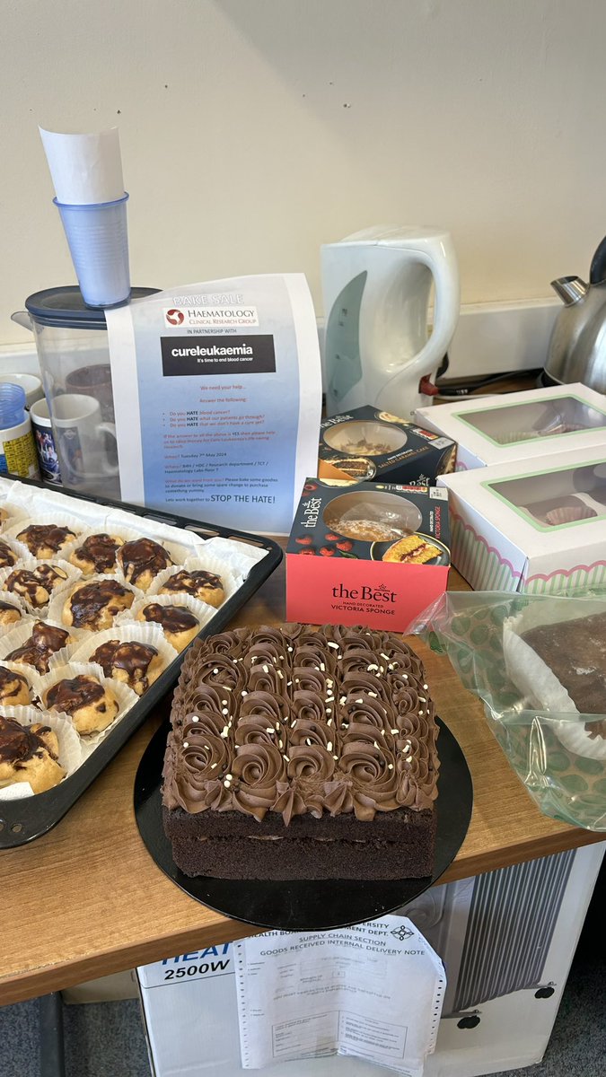 Alex Tonks (@alex_tonks) on Twitter photo Any local followers: we are having a cake sale <a href="/DCGResearch/">Division of Cancer & Genetics</a> with <a href="/CRGHaem/">CRG-Haematology</a> . Raising funds for Cure Leukaema and appreciating our nursing staff. <a href="/haematology_CU/">Dept of Haematology, Cardiff University</a> . Main building haematology dept 7th floor UHW Any local followers: we are having a cake sale <a href="/DCGResearch/">Division of Cancer & Genetics</a> with <a href="/CRGHaem/">CRG-Haematology</a> . Raising funds for Cure Leukaema and appreciating our nursing staff. <a href="/haematology_CU/">Dept of Haematology, Cardiff University</a> . Main building haematology dept 7th floor UHW