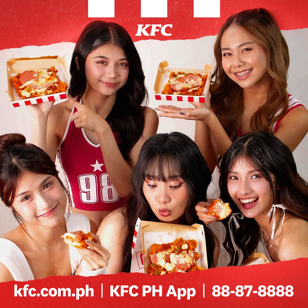 Turn up your barkada bonding with a Chizza feast like KAIA! 👯‍♀️Gather your foodie squad for a Chizza adventure, loaded with cheese and toppings! 🍗🍕#YasssChizza #KFCxKAIA Get your KFC fix through kfc.com.ph, KFC App, 88-87-8888, GrabFood, or foodpanda.