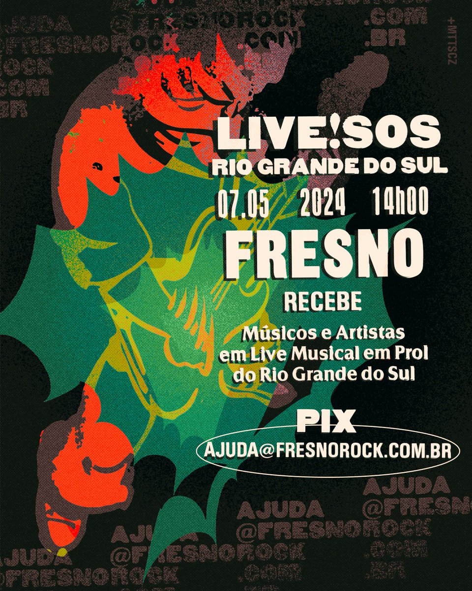 matheus santa cruz (@mttscz) on Twitter photo fiz até uma fanart de poster pra divulgar. alguns nomes confirmados até agora: EMICIDA, SEU JORGE, GUSTAVO MIOTO, LUDMILLA
por favor DIVULGUEM A LIVE E FAÇAM SUA DOAÇÃO
‼️‼️PIX ajuda@fresnorock.com.br
HOJE às 14h no podpah!! fiz até uma fanart de poster pra divulgar. alguns nomes confirmados até agora: EMICIDA, SEU JORGE, GUSTAVO MIOTO, LUDMILLA
por favor DIVULGUEM A LIVE E FAÇAM SUA DOAÇÃO
‼️‼️PIX ajuda@fresnorock.com.br
HOJE às 14h no podpah!!