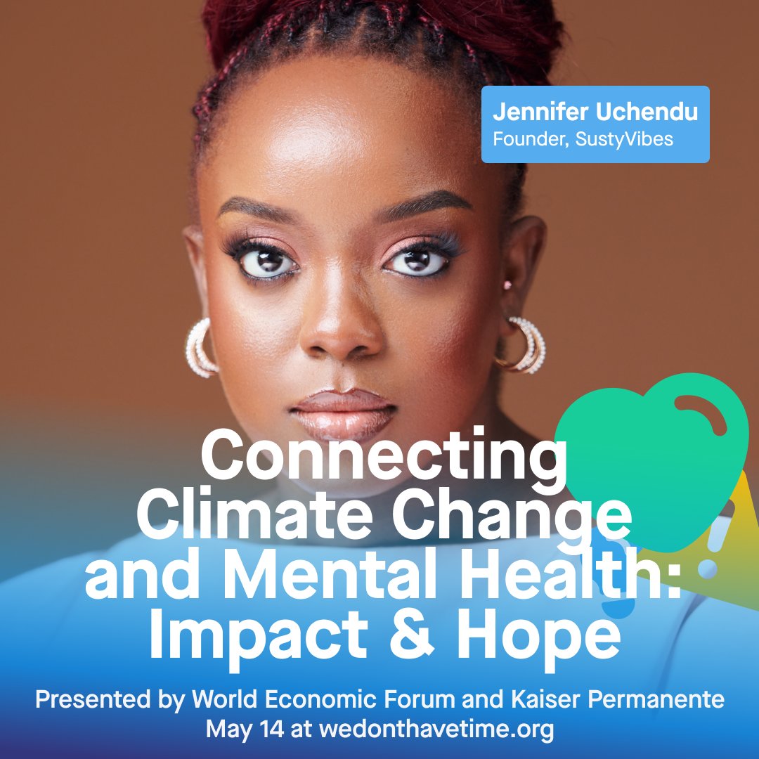 Join @Dzennypha founder of @SustyVibes, an organization making sustainability actionable and relatable to youth. Don't miss her as she moderates a panel on the link between #ClimateChange & #MentalHealth event!🎙️ Secure your spot now👇 wedonthavetime.org/events/connect…