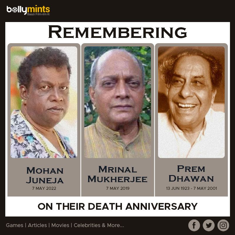 Remembering #MohanJuneja Ji, #MrinalMukherjee Ji & #PremDhawan Ji On Their #DeathAnniversary !