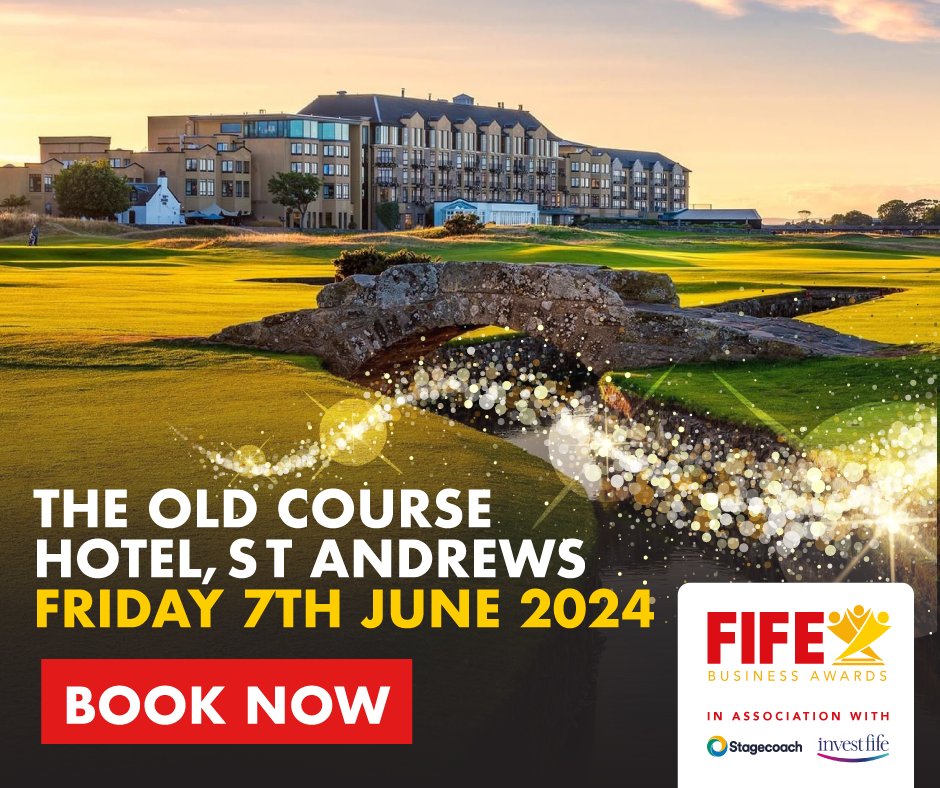 Have you secured your tickets for this year's #FIFEBA24 ceremony? Hosted by the wonderful Des Clarke at the @OldCourseHotel in St Andrews, it is sure to be a fantastic evening as we celebrate the best businesses in Fife. To book your space, visit: bit.ly/4b6rz2T