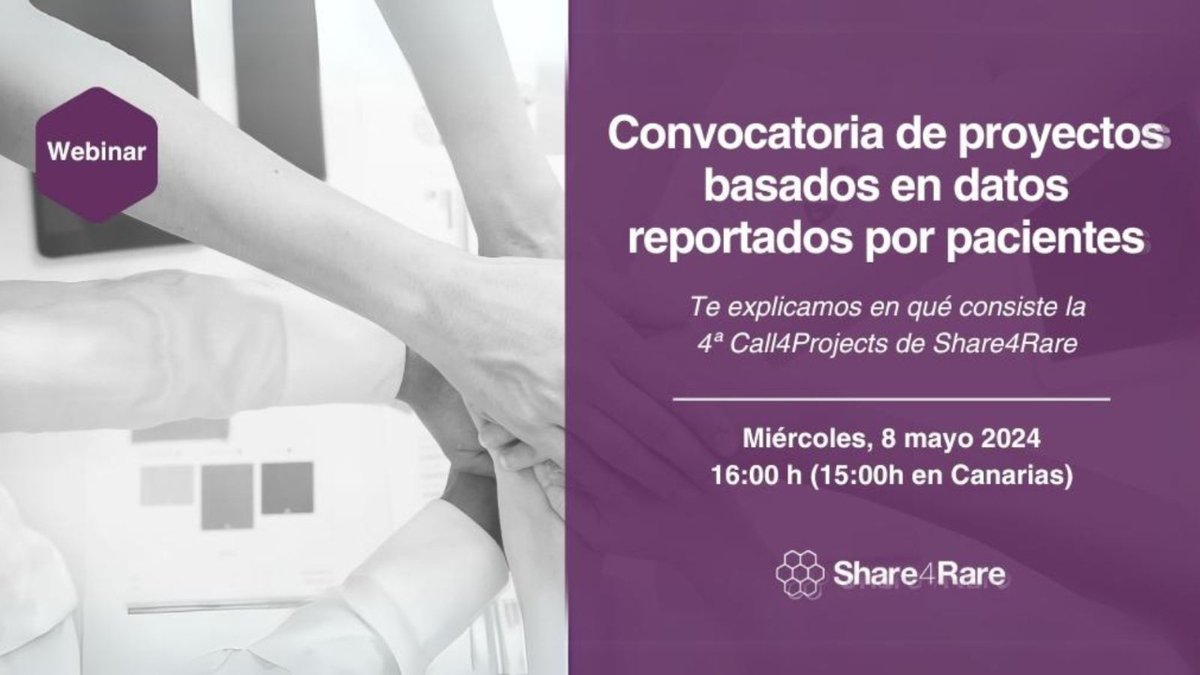 ¡Mañana es el #webinar de @Share4Rare_es sobre la 4ª convocatoria de #Call4Projects! 👏Últimas horas para registrarse👇 i.mtr.cool/zntqcwjudm