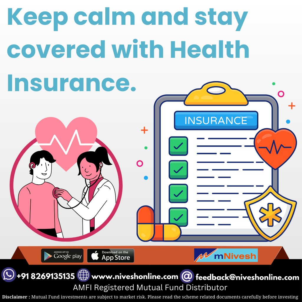 Keep calm and stay covered with Health Insurance. 

#GIFTNIFTY #StockMarketNews #StockMarketindia #Stocks #Indianmarket #Marketnews #IndianStock #Mutualfund #StocksToBuy #nifty50