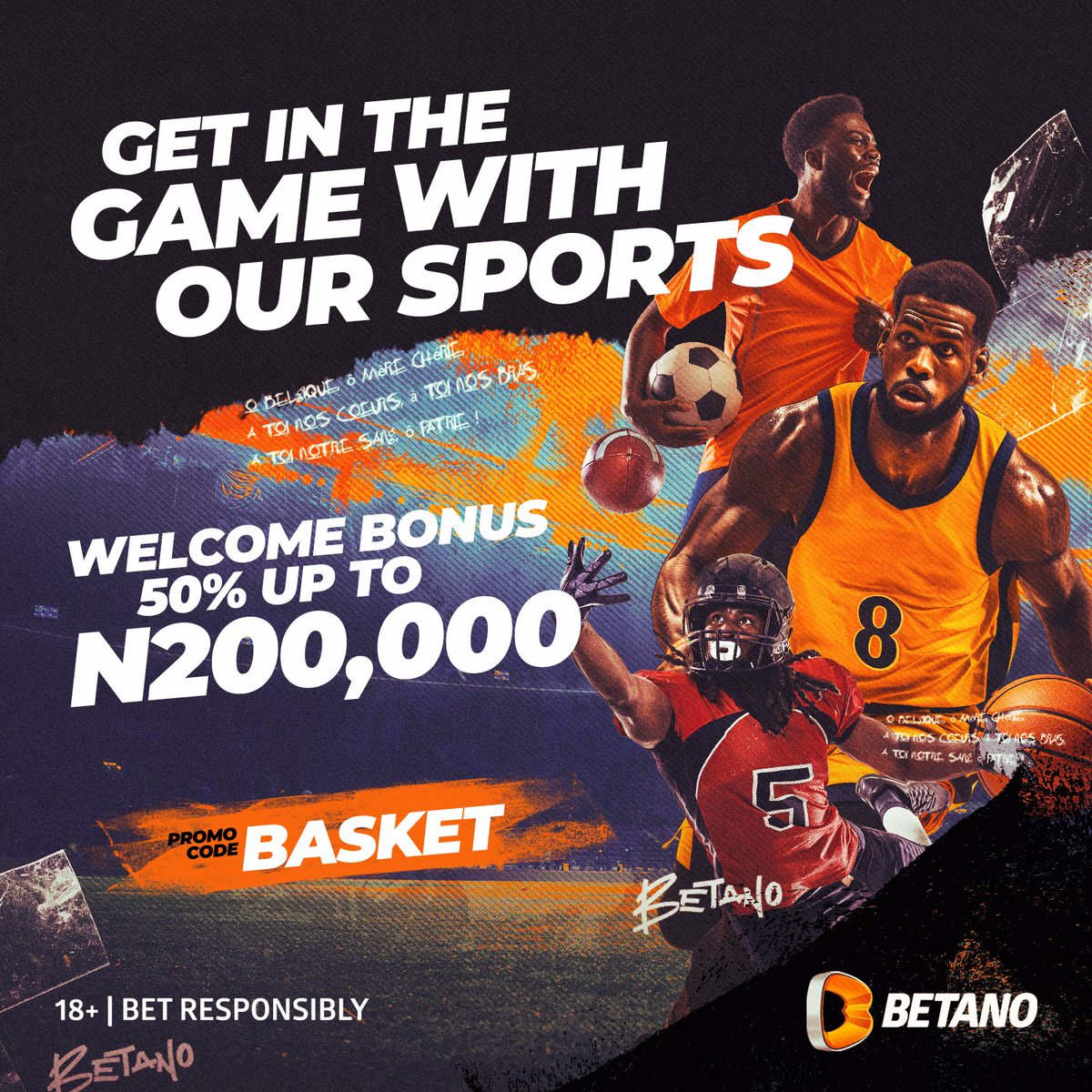 I don go again Register with BETANO and get upto 50% bonus on your first deposit Promo code BASKET Link: bit.ly/3TPMSQf Game Code: QAI62DVM Game Link: betano.ng/mybets/2021456… Bet responsibly 🔞