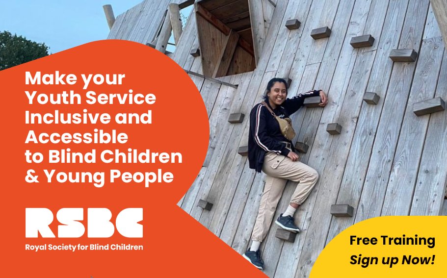 Make your #youth service #inclusive for #blind & partially sighted children & young people, in-person & online. Perfect for youth clubs, activity providers, sports sessions and any service welcoming children and young people. 👉Sign up: rsbc.org.uk/for-families/f…