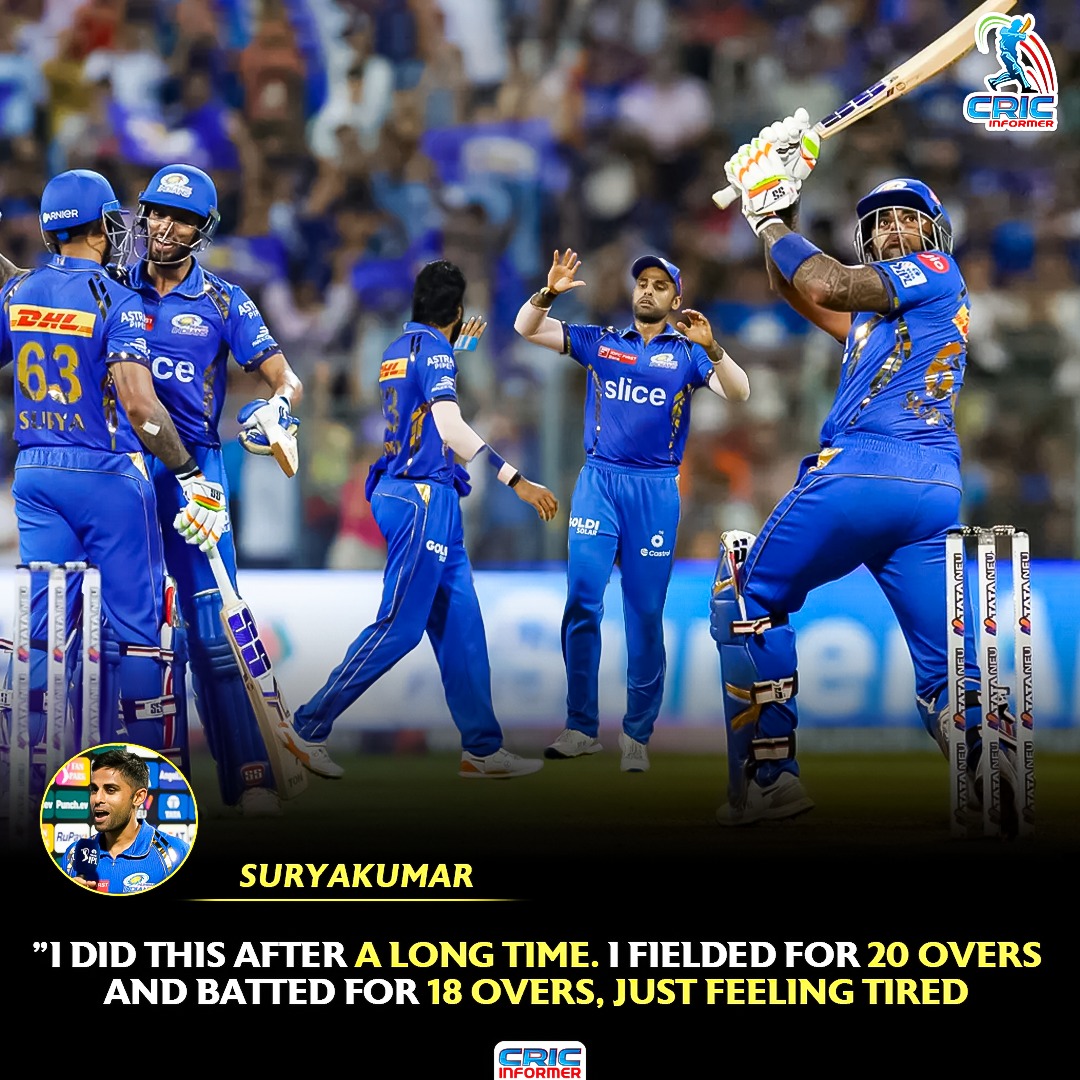 Suryakumar, - 'I did this after a long time. I fielded for 20 overs and batted for 18 overs, just feeling tired

#iplnews2024 #MIvsSRH #hardikpandya #suryakumaryadav #PatCummins #cricketnews #iplupdates #cricketlovers #bcci #icct20worldcup2024