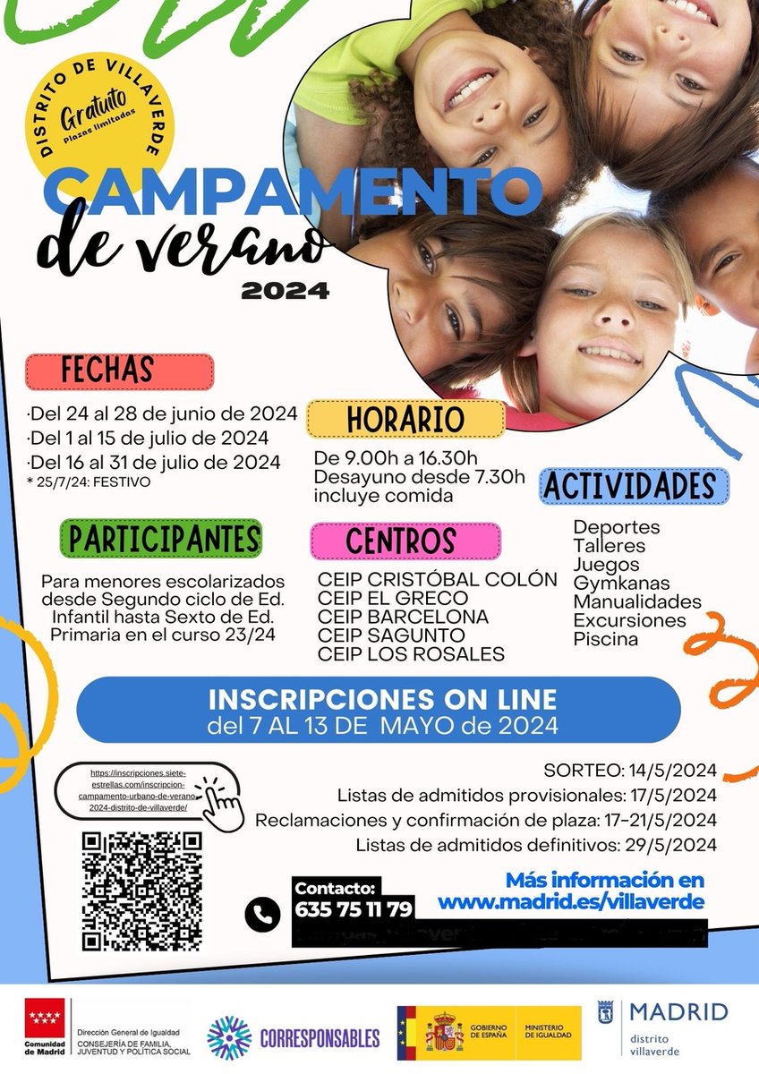 🔉Abierto el periodo de solicitud de plazas en los campamentos urbanos de verano organizados por la @JMD_villaverde ✅ 450 plazas ✅ Con actividades lúdico-educativas, desayuno y comida 📅 Inscripciones hasta el 13 mayo Más información en el blog 👉 informate.madrid.es/ogdpc2