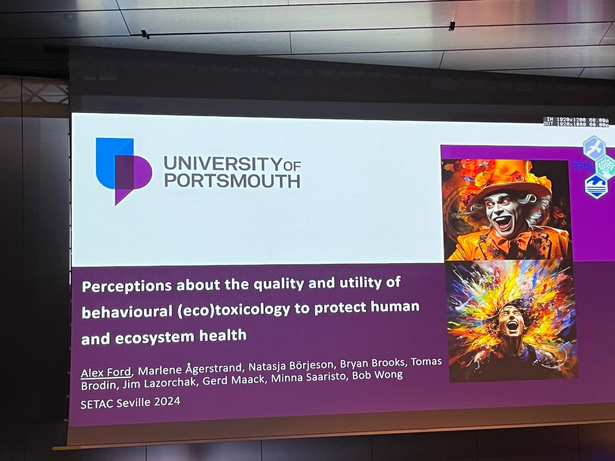 @DrAlexFord shares the results of our global survey uncovering differences in perceptions about the quality and utility of behavioural ecotoxicology research in chemical risk assessment, management and regulation. #SETACSeville