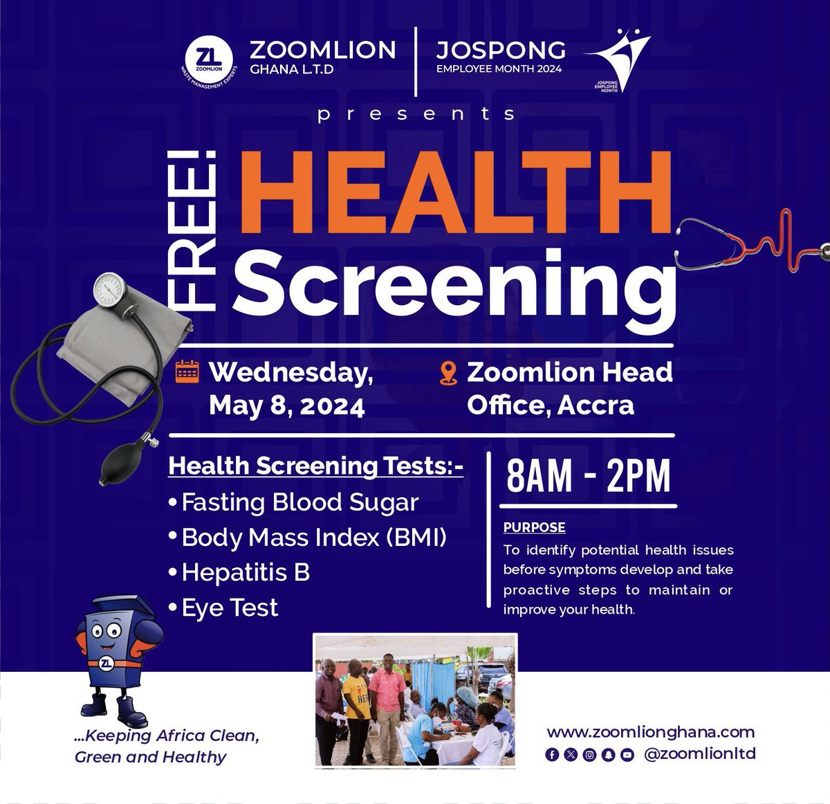 Be part of this Special Health Screening exercise on Wed, May 8, 2024. Don't miss out on this opportunity to prioritize your health and wellness. Watch this page for amazing line-up activities in the month of May as we celebrate #JEM2024 See you... #Zoomlion