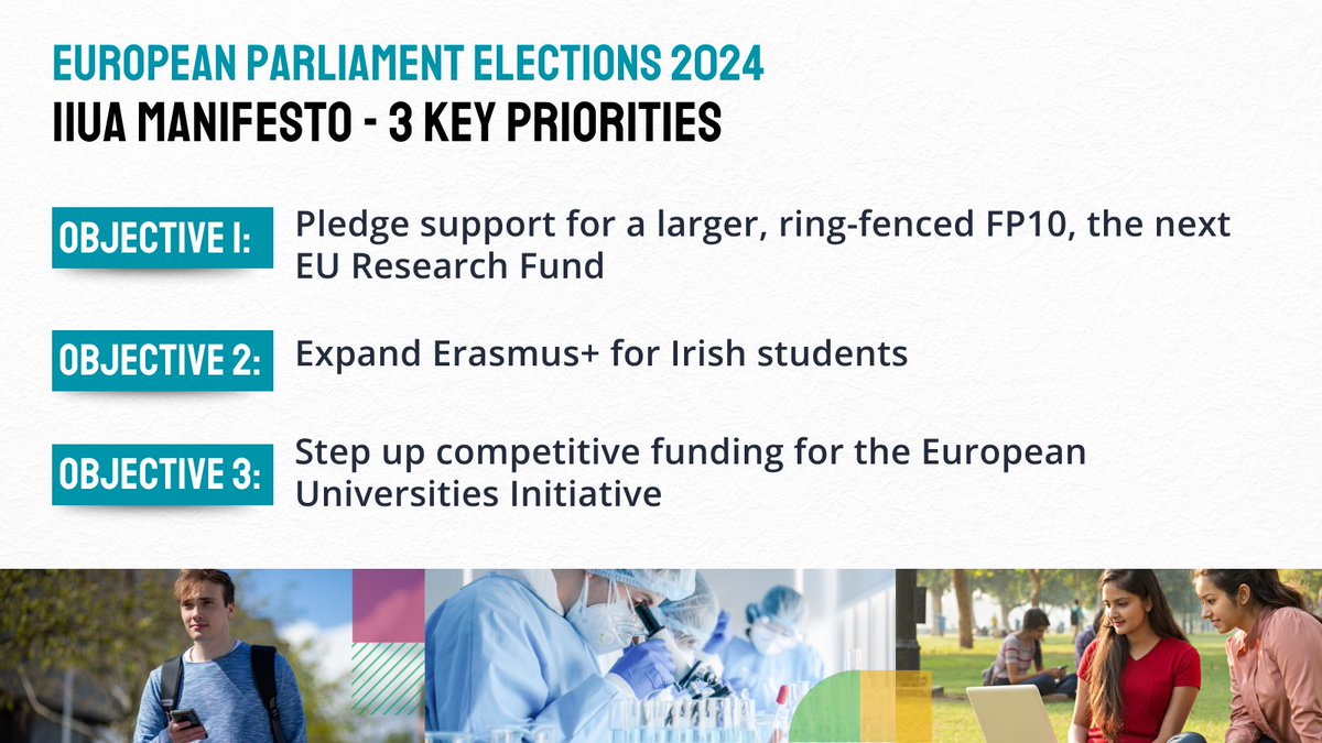 We have asked political parties and candidates to commit their support to three key objectives for third level students and universities in the upcoming European Parliament elections. Read our full manifesto on iua.ie/elections