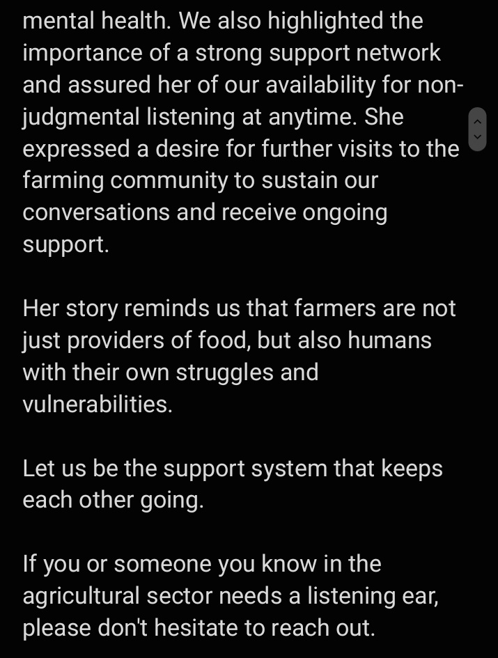 'Sometimes I wish the day won't break, and it will be night forever' - A resilient Plateau state lady with over one decade of farming experience.

#MentalHealthMatters #SupportFarmers #ResilienceInFarming #mentalresillienceinfarming #Mentalhealthawarenessmonth