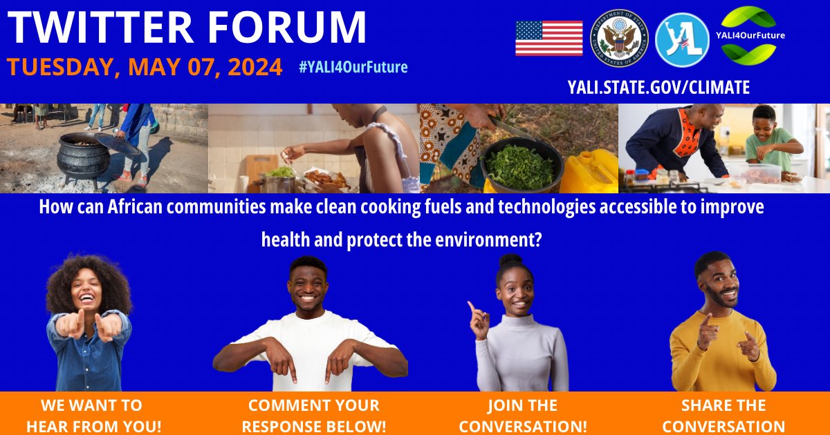 Hello YALI Network members! As you scroll through the Facebook Forum feel free to engage in a useful conversation. Now is the time to connect and share your thoughts on clean cooking! #cleancooking #YALI4OurFuture #Airquality #Africa