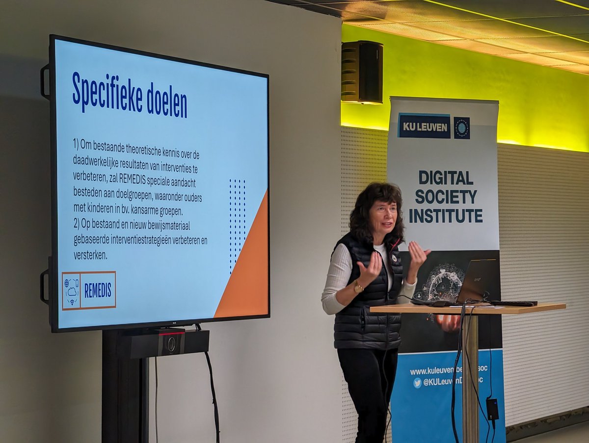 Veronica Donoso (@_veronicadonoso) on Twitter photo <a href="/LeendHaenens/">Leen d'Haenens</a> opens the <a href="/REMEDIS_eu/">REMEDIS</a> stakeholder workshop. Together with <a href="/ChildFocusNL/">Child Focus België</a> , <a href="/Gezinsbond/">Gezinsbond</a> & <a href="/KU_Leuven/">KU Leuven</a> students we discuss how to improve interventions to foster #medialiteracy #digitalskills for people in vulnerable situations <a href="/LeendHaenens/">Leen d'Haenens</a> opens the <a href="/REMEDIS_eu/">REMEDIS</a> stakeholder workshop. Together with <a href="/ChildFocusNL/">Child Focus België</a> , <a href="/Gezinsbond/">Gezinsbond</a> & <a href="/KU_Leuven/">KU Leuven</a> students we discuss how to improve interventions to foster #medialiteracy #digitalskills for people in vulnerable situations
