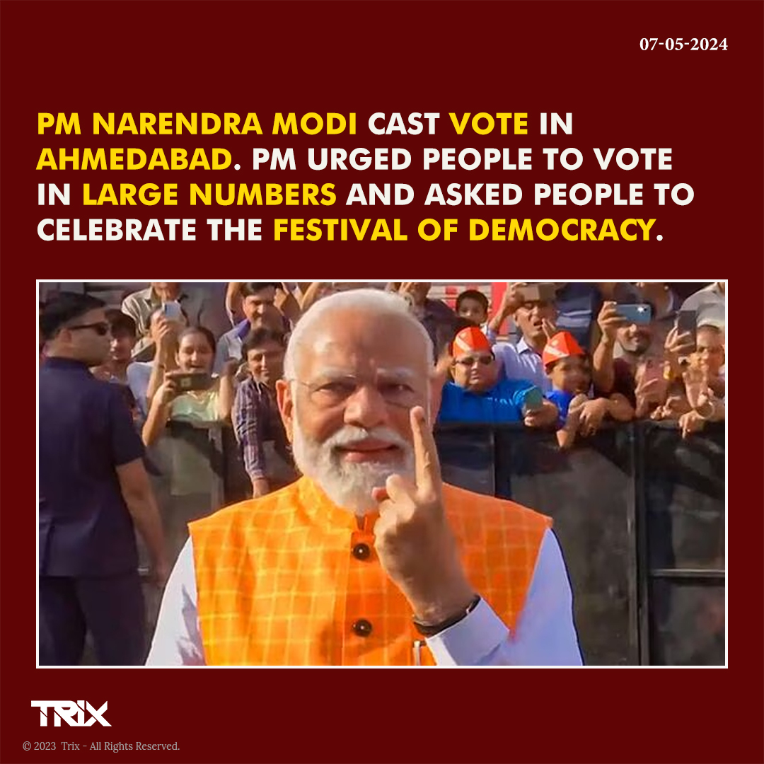 'PM Narendra Modi Urges High Voter Turnout in Ahmedabad'.

#NarendraModi #Ahmedabad #Voting #LokSabhaElections #ElectionDay #BJP #trixindia #DemocraticProcess #Election2024 #VoteIndia #GetOutAndVote #CivicEngagement #VoteResponsibly #ElectionNews #ElectionDay2024