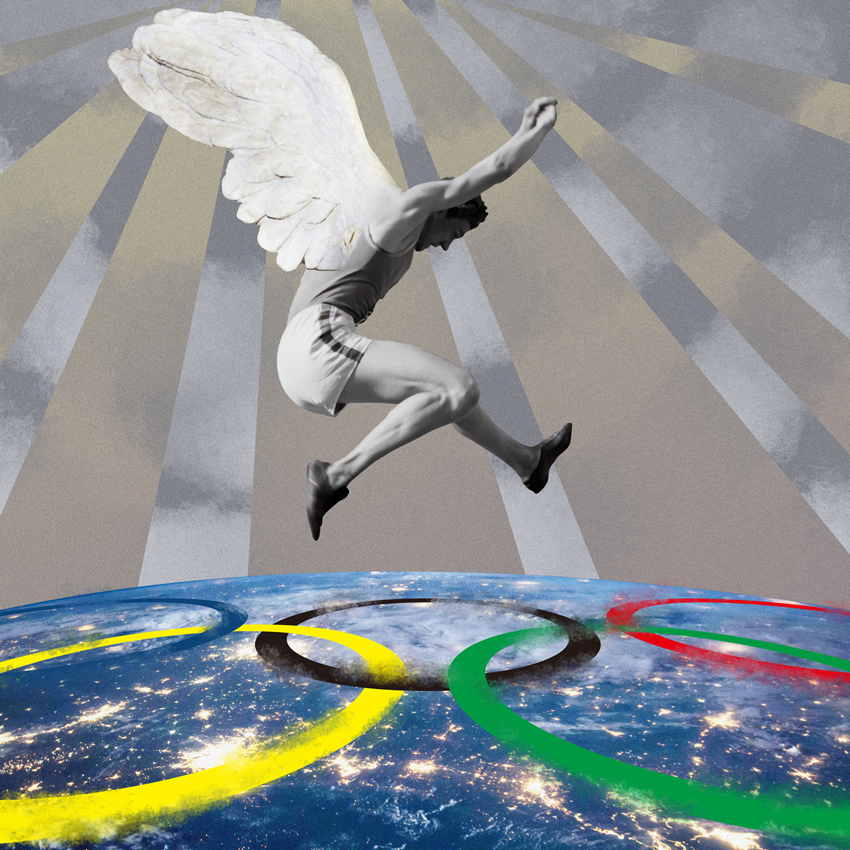 オリンピックをテーマにした作品-1
“ Winged Athlete ”

#collage #conceptualillustration #editorialillustration #graphicdesign #illustration #コラージュ