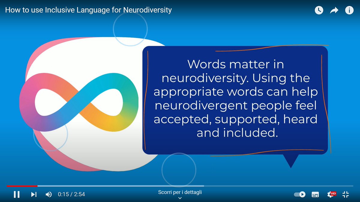 Using appropriate words can help neurodivergent people feel accepted, supported, heard and included.

Learn more about #Neurodiversity - what it is and why it matters 
youtube.com/watch?v=-96Gd6…
