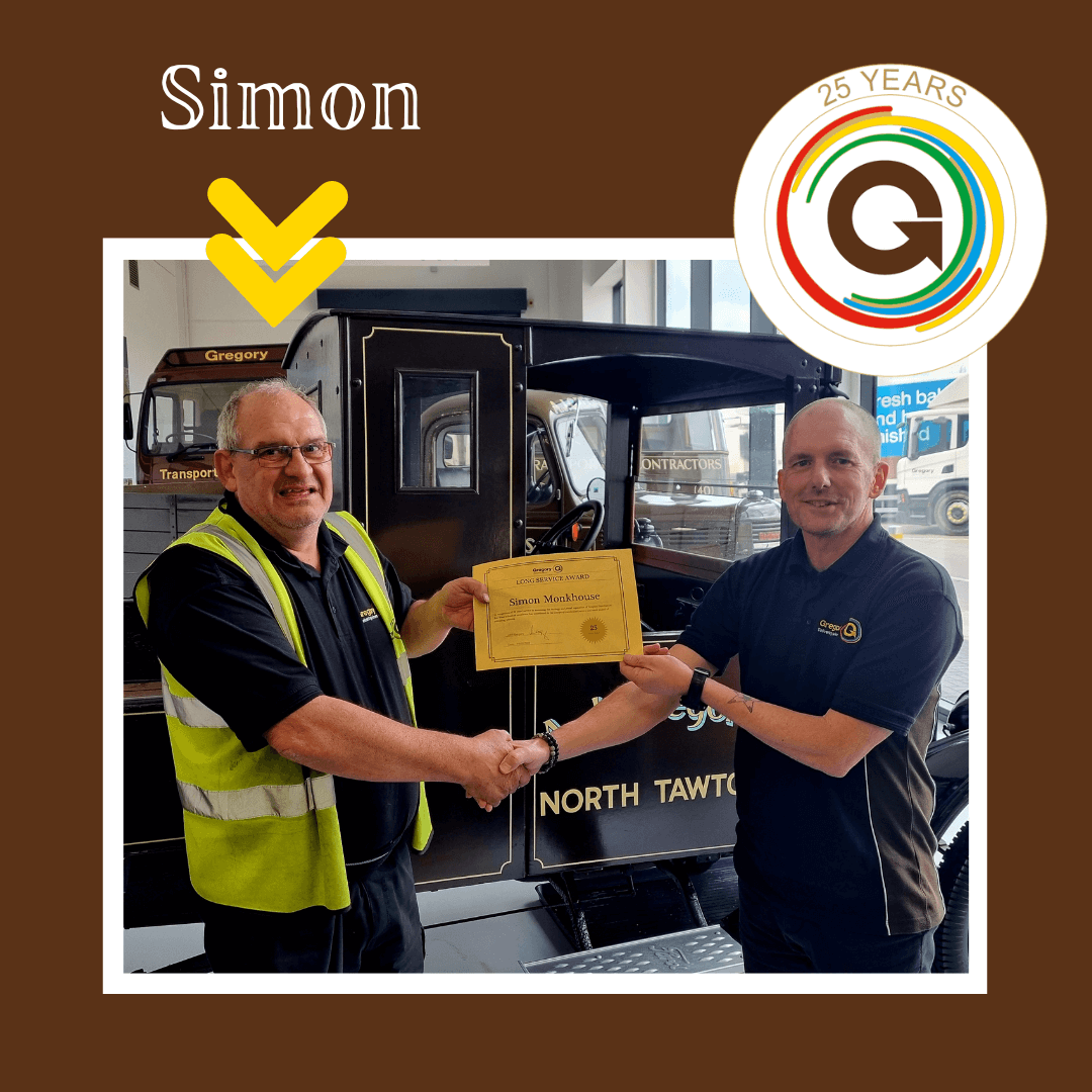 Many congratulations to Simon who recently celebrated his 25th anniversary at Gregory Group as a Class 2 driver delivering and collecting pallets.

#WorkAnniversary #OurPeople #Class2Driving #PalletNetworks #DeliveringWinners