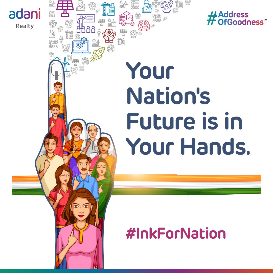 Every vote counts towards shaping a brighter tomorrow! 🌟 Let's come together as citizens of India to ink the future we believe in. Your voice matters, your choice counts.
#AdaniRealty #AddressOfGoodness #InkForNation #BetterTomorrow #EveryVoteMatters