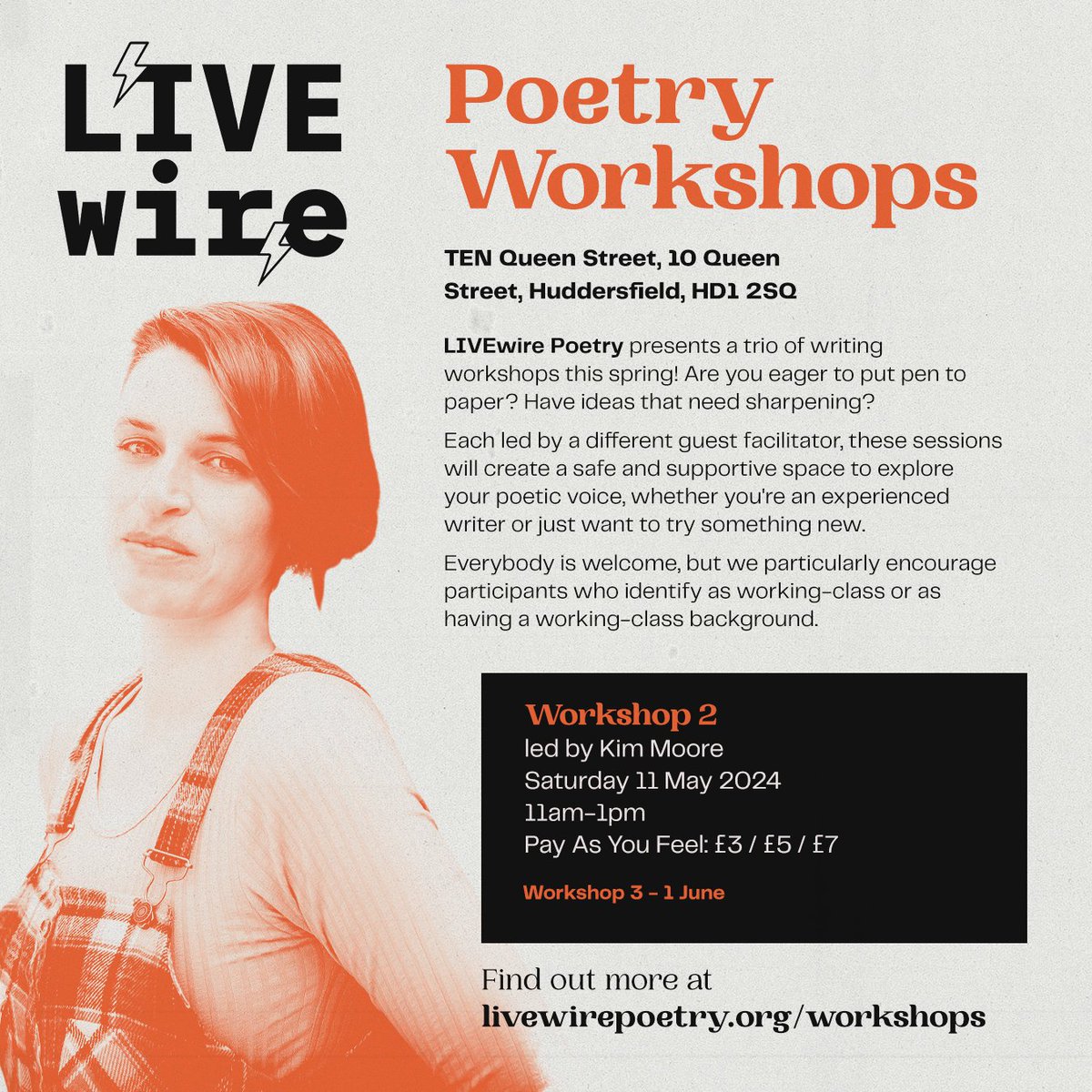 Calling all West Yorkshire-based poets! Our second Huddersfield workshop takes place this coming Saturday (11am-1pm) and will be led by the phenomenal @kimmoorepoet ✍️ Tickets are available below from just £3, and everybody is welcome. eventbrite.com/e/891856786657