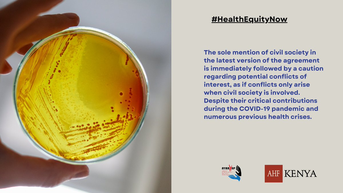 The marginalization of CSO's voices persists within the @WHO's decision-making processes, pandemic agreement negotiations, and subsequent implementation efforts. This exclusion undermines the inclusive and democratic ideals essential for equitable global HG. #HealthEquityNow