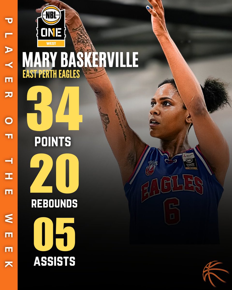 🏀 Congratulations to Mary Baskerville on being named the NBL1 West Player of the Week! 👟

Keep shining on the court!👏

#NBL1 #PlayerOfTheWeek #PlayerOfTheGame #playersoftheweek #NBL1East #NBL1South #NBL1North #NBL1Central #NBL1West #BasketballExcellence #round #BasketballStars