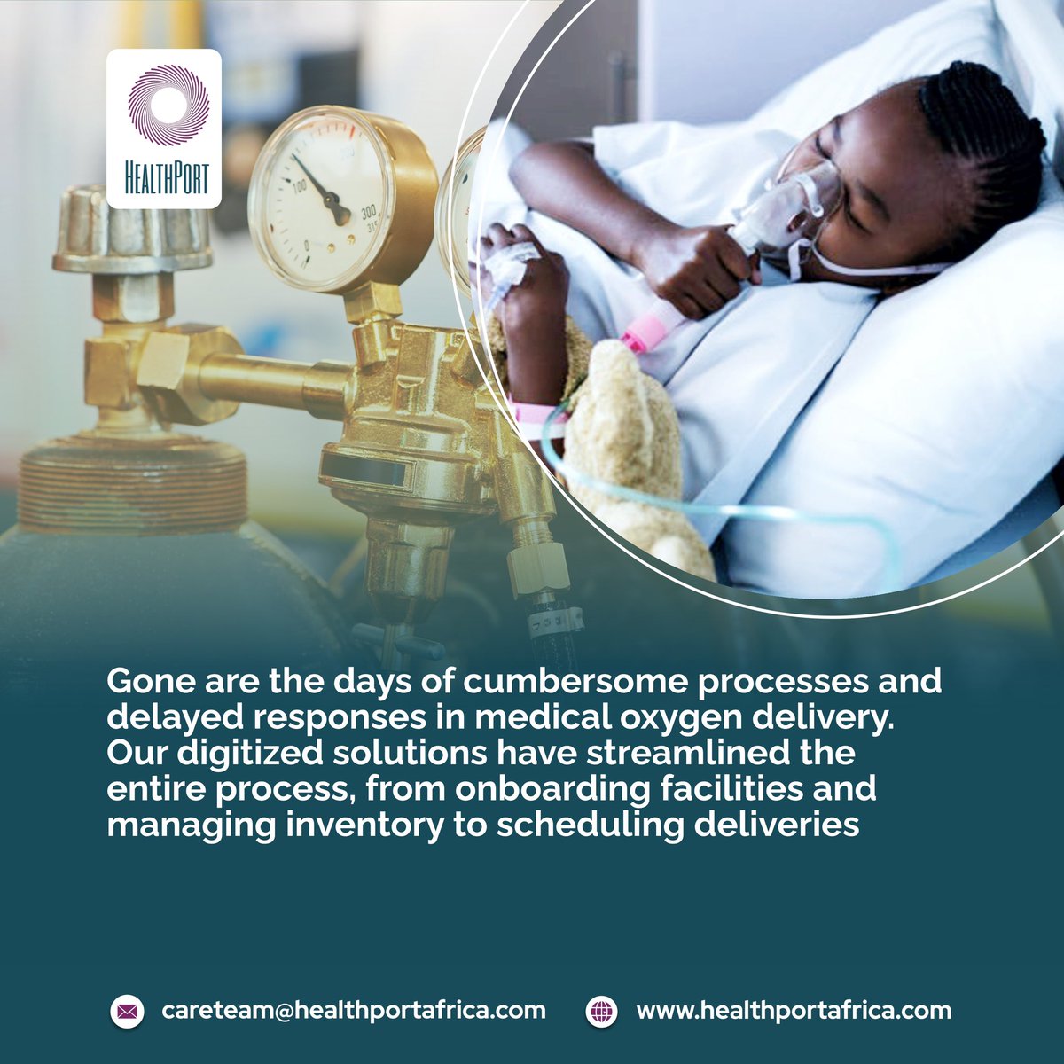 Every aspect of the process, from hospital enrollment to supply management, delivery coordination, oxygen monitoring, and patient consumption tracking, is now efficient and effective. We’ve made significant strides in streamlining the delivery of medical oxygen.  #healthport