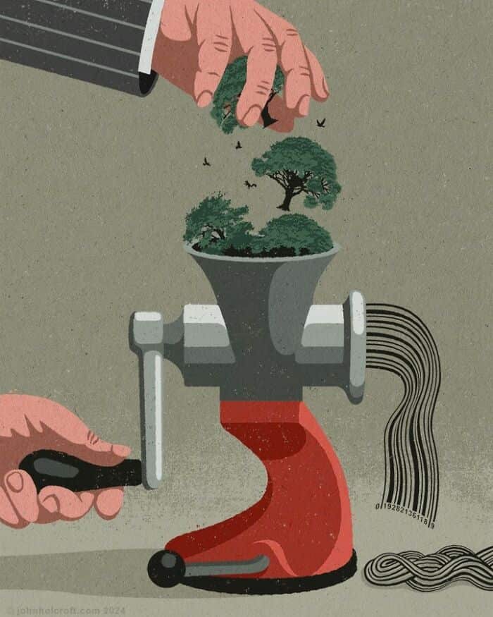 Les brillantes illustrations de John Holcroft dénoncent les dérives du monde moderne avec créativité. Le talent 👏

En voir plus : creapills.link/sq4