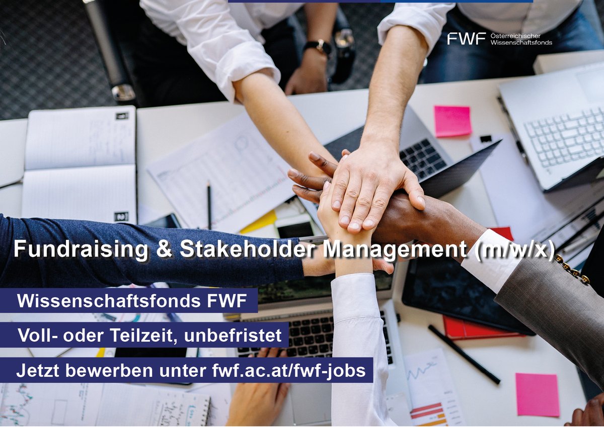 #Job: Wir suchen eine:n Mitarbeiter:in für Fundraising &amp; Stakeholder Management @fwf_at. Betreuung und Weiterentwicklung der gemeinnützigen alpha+ Stiftung sowie Abwicklung von Projekten im Bereich Science-Philanthropie sind wesentlicher Teil des Jobs. ⤵️

fwf.ac.at/aktuelles/jobb…