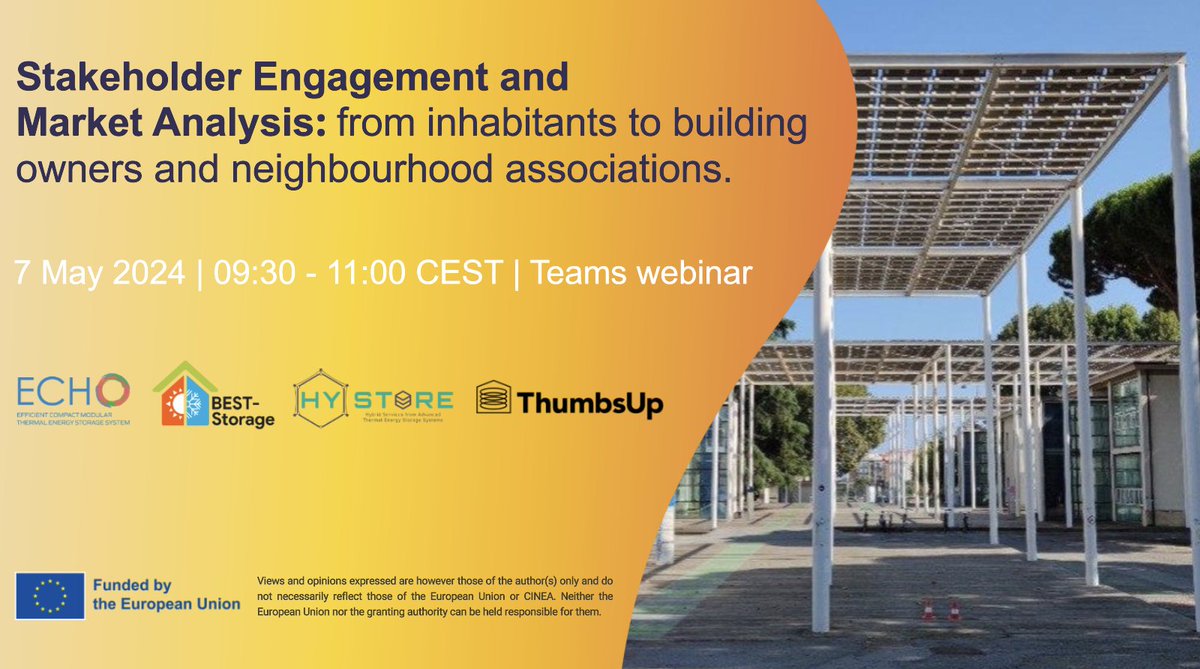 🔴 LIVE | Did you know thermal energy makes up over half of the world's final energy use? You're still on time to join our latest webinar organised by @echo_euproject, @EUBestStorage, @HystoreProject & @ThumbsUpTES! Meet the speakers🔗 bit.ly/4abhX5Z #HeatPumps