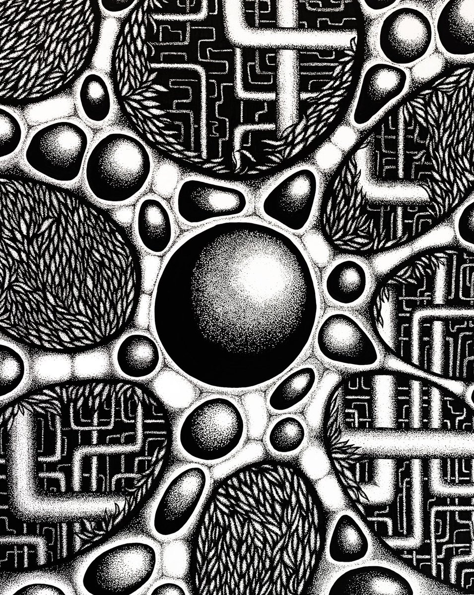 Clarartsss's tweet photo. Chaos organique, 40x50cm, pointillisme https://t.co/XpXX5nkkXc