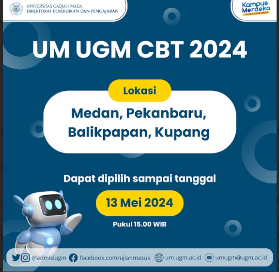 Informasi perpanjangan pendaftaran UM CBT UGM Tahun 2024