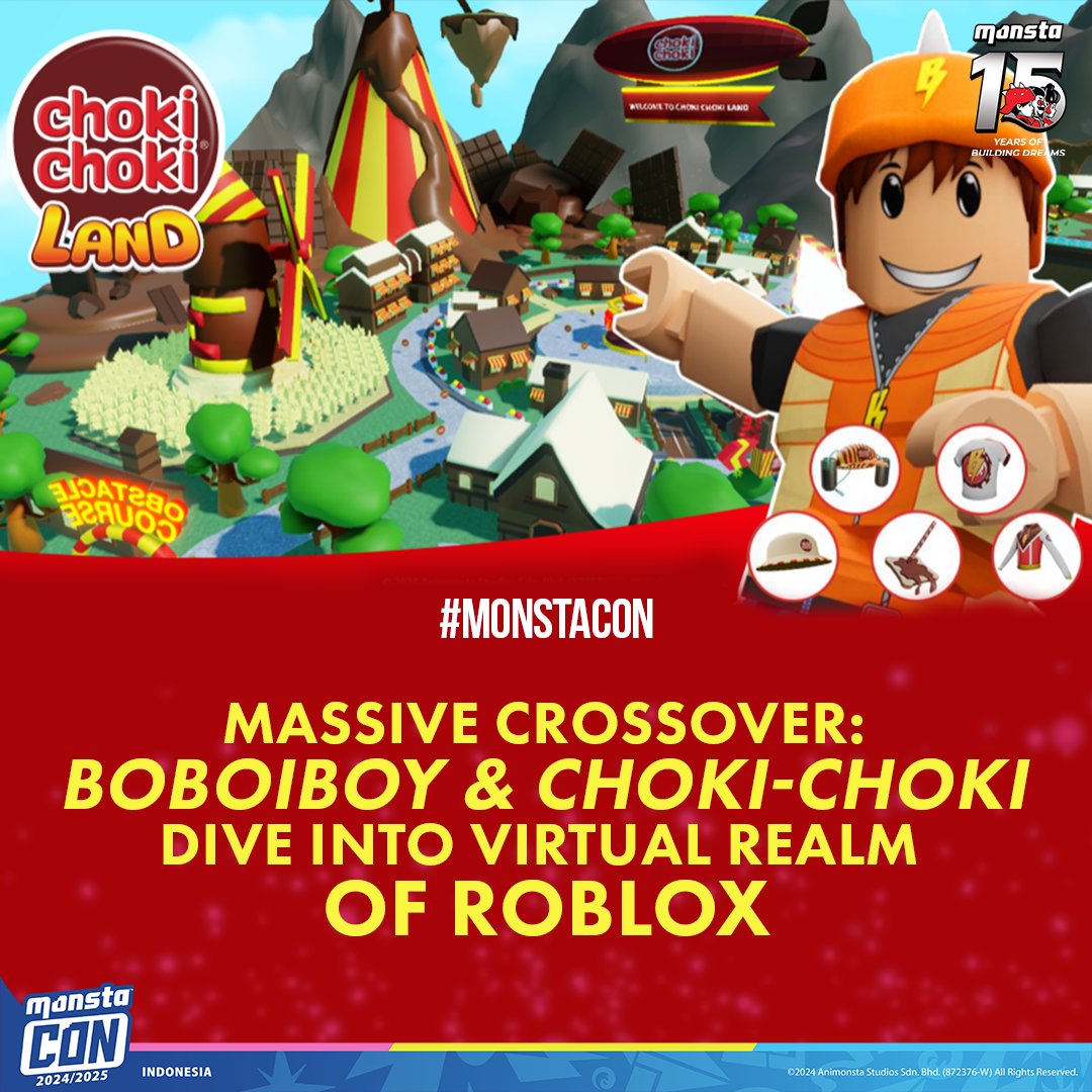 #MONSTACON | Fun Collaboration for Gamers: A massive collaboration between 'BoBoiBoy' and 'Choki-Choki' in Roblox is set to launch soon! Don’t miss out—join the fun and be part of a one-of-a-kind virtual experience!
#MONSTA #BoBoiBoy #Mechamato #PapaPipi #AniMY