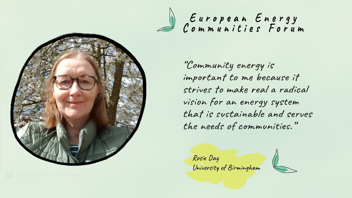 💪🏾Get ready for our #EnergyCommunitiesForum in Prague!

🌟 Excited to learn from our speaker Rosie Day from @unibirmingham in the session 'Envisioning and enacting energy communities' role in a just transition'.

Let’s build the blocks of #EnergyDemocracy!

#EECF2024 @CEES_Energy