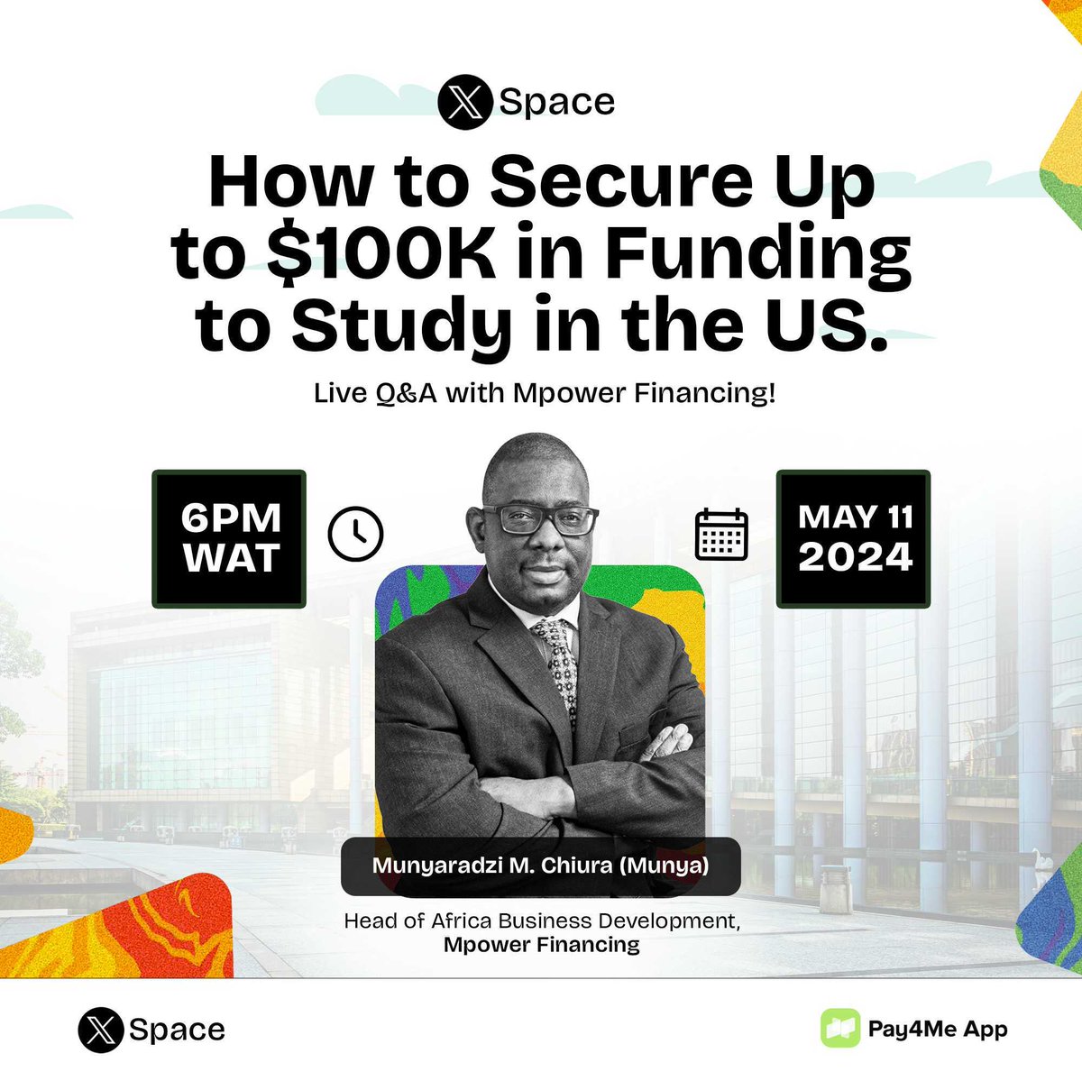 Are you considering an MPower study loan but have questions? Join our upcoming Q&A session where Munya, an experienced MPower loan advisor, will provide comprehensive insights on: • Eligibility criteria • Required documents • Interest rates • Repayment options Set a