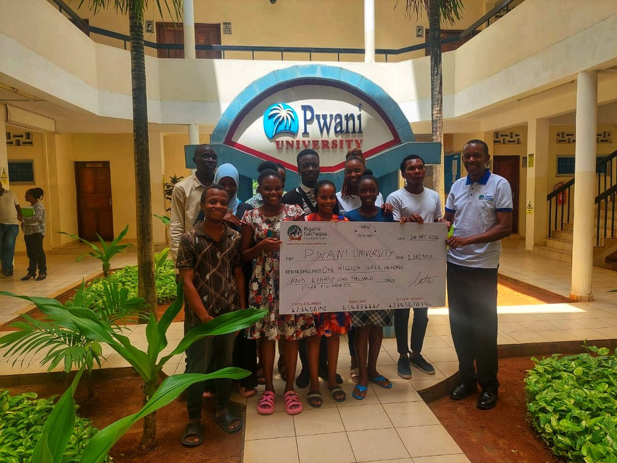 Deputy President Rigathi Gachagua promised to cover tuition for 10 students at Pwani University on Apr 4, 2024. Through his word,Rigathi Gachagua Foundation,led by Wanjiru Kago, presented a cheque, fulfilling the promise. Public Lectures bear fruit, more to come. @PU_Kilifi