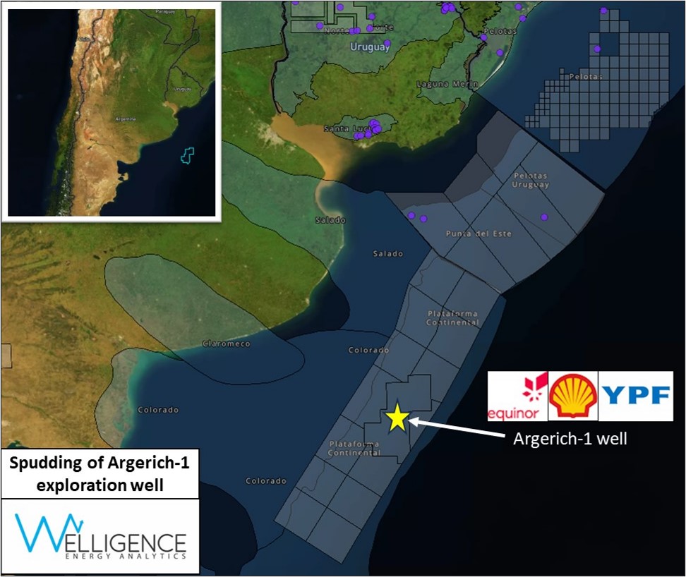 🇦🇷 Exploration Alert! @Equinor begins drilling Argerich-1, Argentina’s first ultra-deep water well in the Colorado Basin, targeting a 1 bnbbl prospect at 4,000m with partners YPF & Shell. Mirroring Namibia's Orange Basin, the area could attract global interest. #EnergyUpdate