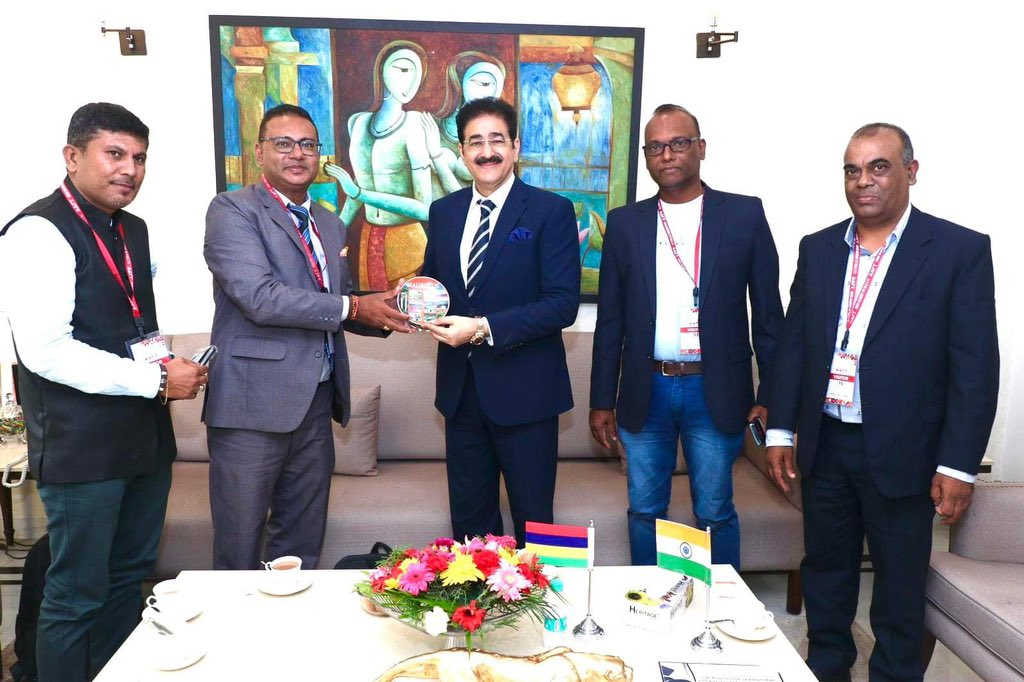 Honoured for developing and promoting relations between India and Mauritius by A Delegation from Mauritius 🇲🇺 lead by Senate Dr. Bhavish Jugurnath at Marwah Studios - 🇮🇳 🇲🇺 Indo Mauritius Film and Cultural Forum