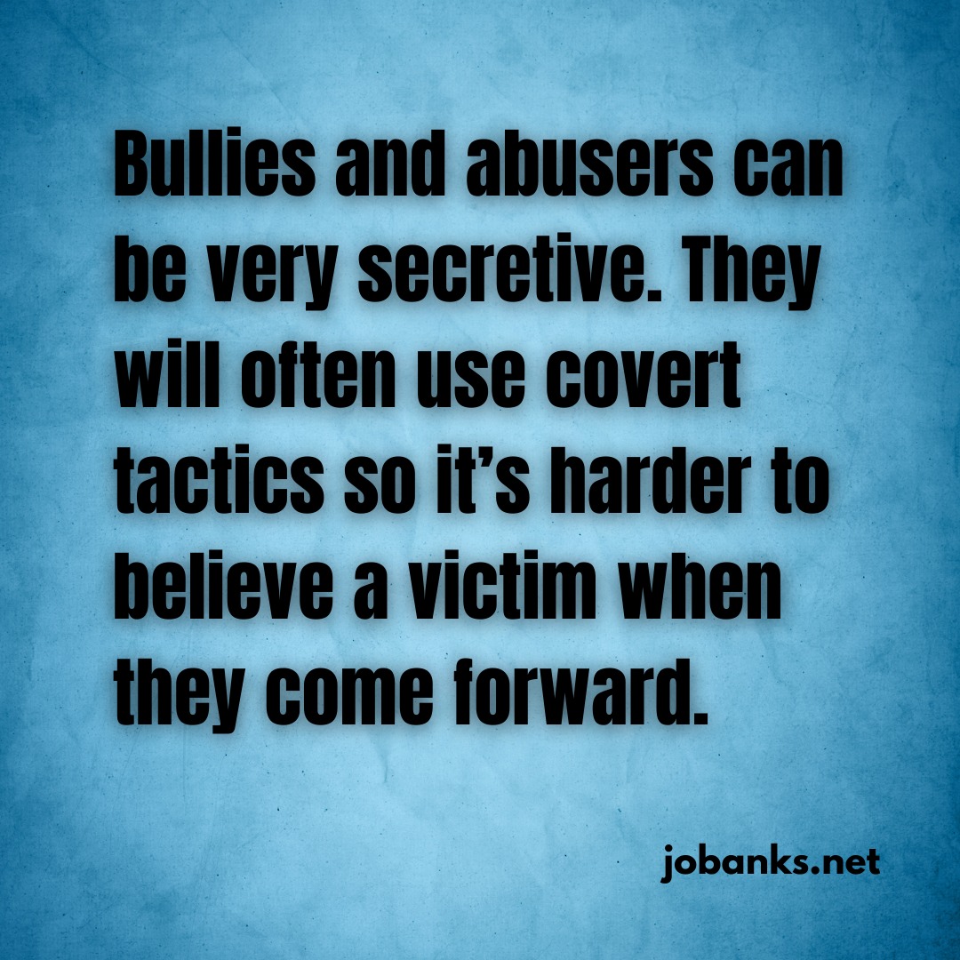 For more information on this topic, watch my YouTube Video: 035 - How to identify and deal with a COVERT BULLYING boss :  youtu.be/ITJUVSHlO_w

#narcissist #narcissistboss #narcissisticabuse #narcissistrecovery #narcissiticrecovery #bully #bullying