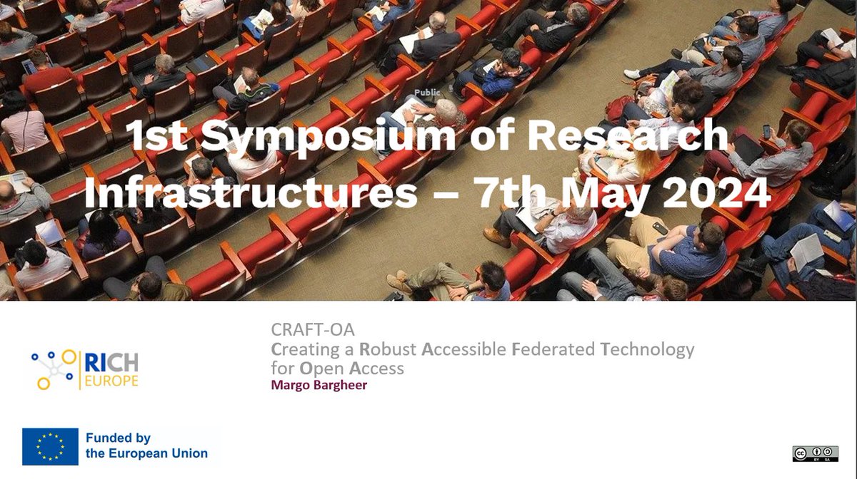 Today at 12, CRAFT-OA team member Margo Bargheer presents the project at the 1st symposium of research infrastructures organised by @rich_ncps & @eoscassociation. Follow the event here: youtube.com/watch?v=CDeW4X…