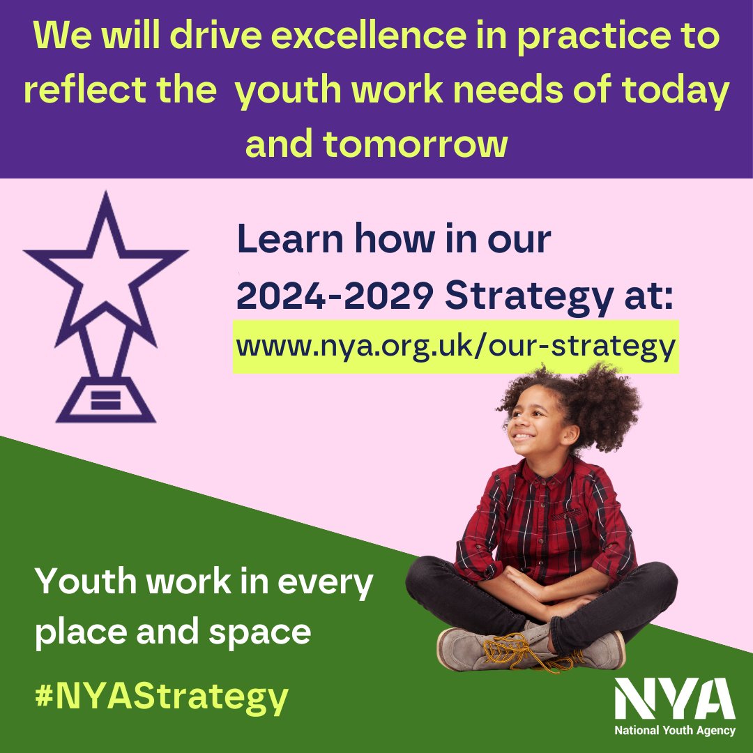 Our new 5-year strategy describes how we will continue to ensure that youth workers have access to the standards and resources to deliver great youth work. Read our full Strategy for 2024-2029 at nya.org.uk/our-strategy #YouthWork #NYAStrategy