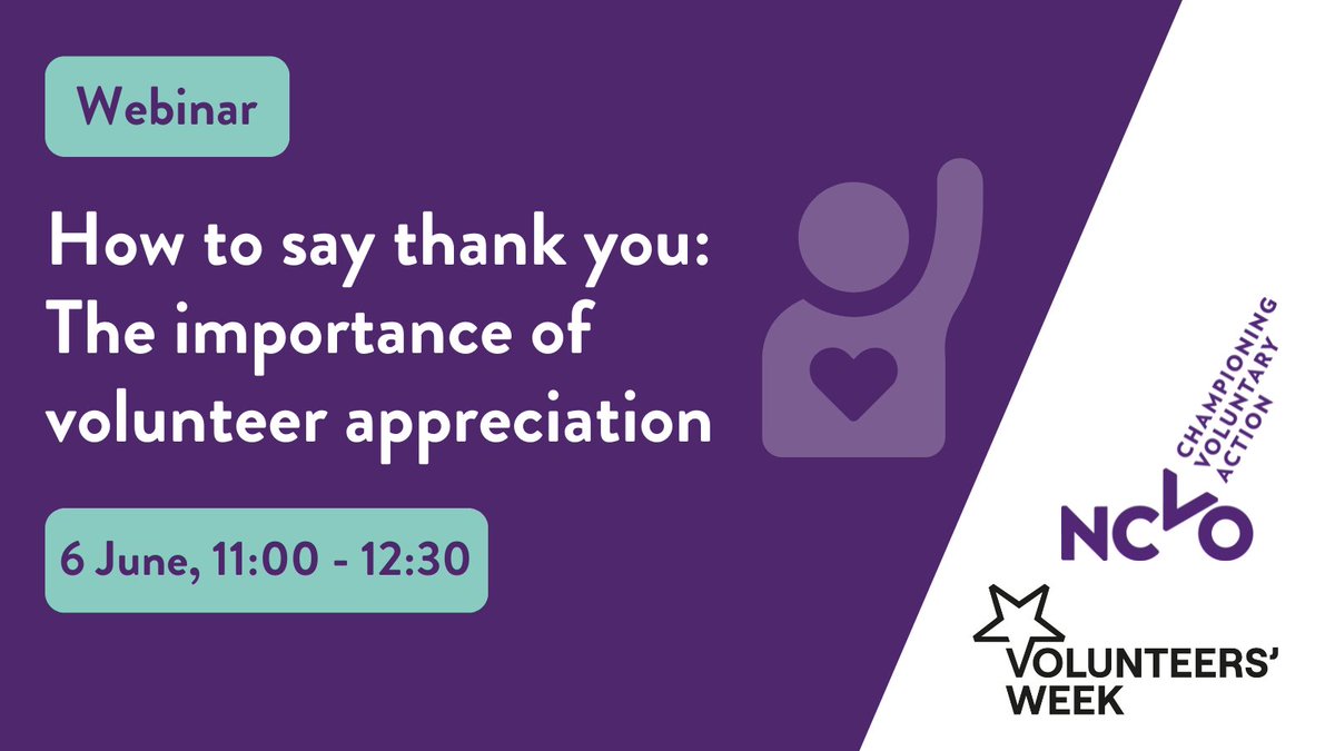 How can we show our appreciation to volunteers all year round? Join our free webinar to explore what research tells us about volunteer motivation and satisfaction, and how to put these insights into practice. Sign up today: booking.ncvo.org.uk/event/sessions… #VolunteersWeek2024 ⭐