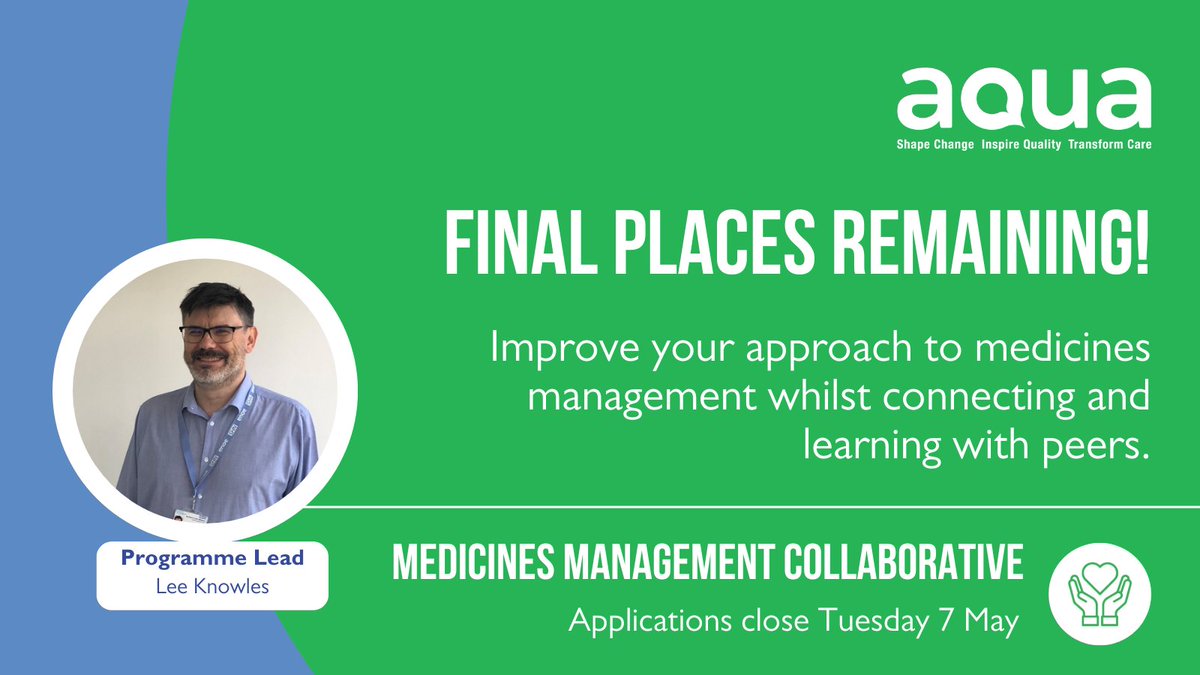 🚨 Applications close today! 🚨 Don't miss out! Join our Medicines Management Collaborative. With our support and whilst connecting with peers - implement a project to improve your approaches to medicines management. Apply now: bit.ly/419ZiUB