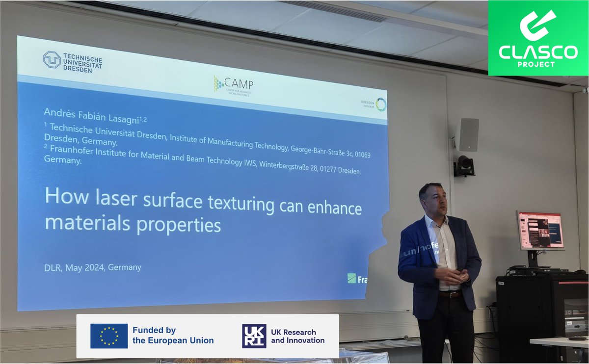 🔬#CLASCO at the 1st RCAA Symposium!🌐 Prof @AndresLasagni shared groundbreaking advancements in laser surface texturing. Organized by the Network of Argentinean Scientists in 🇩🇪, the event showcased the potential of #MaterialsScience. 🔗 Read more: ow.ly/3XKB50RyaCs #EFFRA