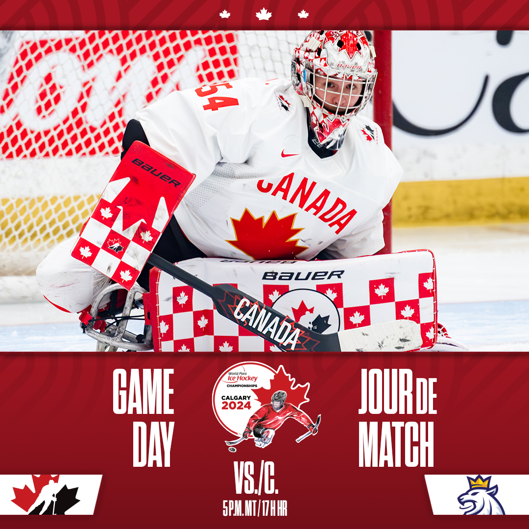 GAME DAY! A first-place showdown at Para Worlds. 🇨🇦🇨🇿 

JOUR DE MATCH! Affrontement au sommet au Mondial de parahockey. 🇨🇦🇨🇿

📺 HockeyCanada.ca/ParaWorlds
⏰ 5 p.m. MT / 17 h HR
📰 hc.hockey/WPHCPreview050…
📰 hc.hockey/CMPHApercu0507…

#Calgary2024